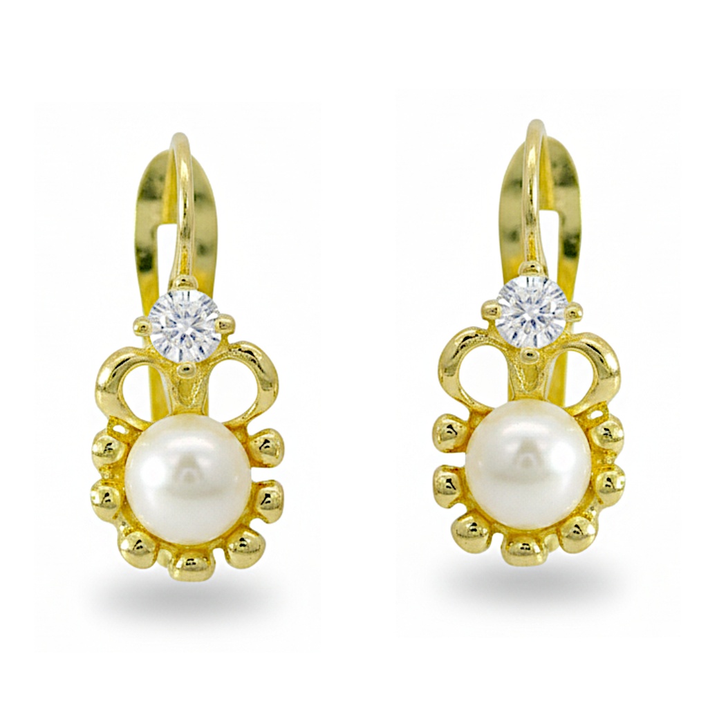 FRESHWATER PEARL FIRST COMMUNION LEVERBACK EARRINGS