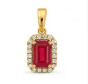 COLGANTE RUBI 6x4MM (0.66 CT) Y BRILLANTES DI 20 SC SI H 0.08 CT TW