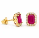 6x4MM (1.32 CT TW) RUBI STUD EARRINGS WITH DIAMONDS