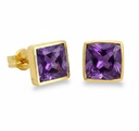 6x6MM AMETHYST STUD EARRINGS