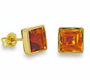 6x6MM MADEIRA CITRINE STUD EARRINGS 