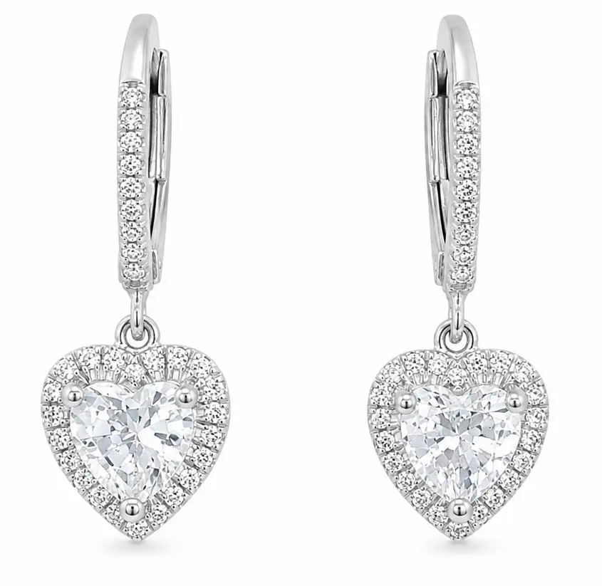 PENDIENTES BRILLANTES Di 50 RD 0.12 CT. TOPACIO 4MM.