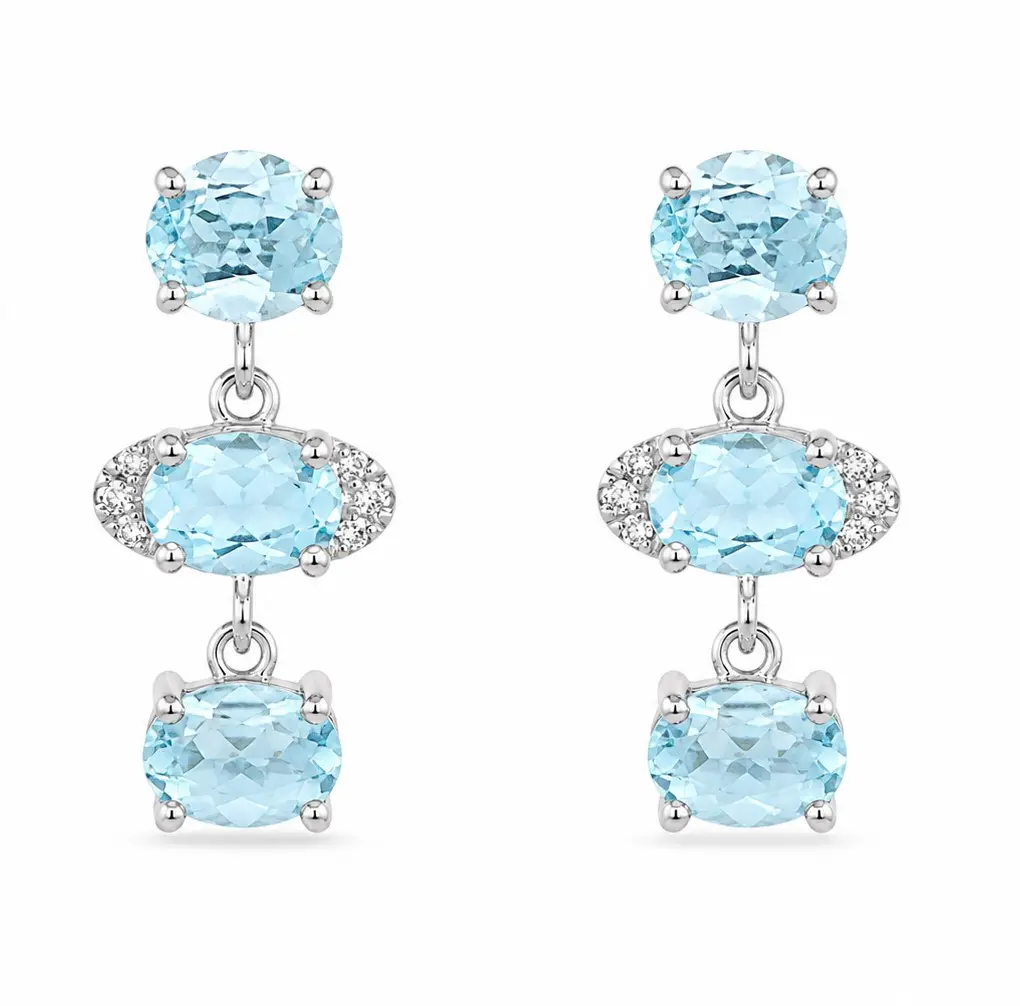 PENDIENTES BRILLANTES SC 24 RD 0.06 CT.TW 6 TOPACIO AZUL 4.7330 CT TW