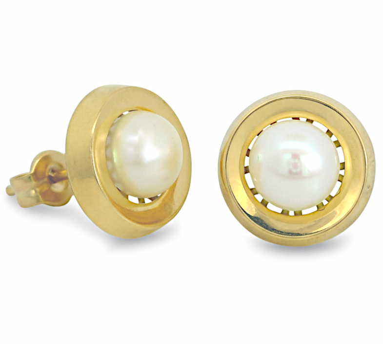 PENDIENTE ORLA LISA PERLA 6-6.5MM PRESION