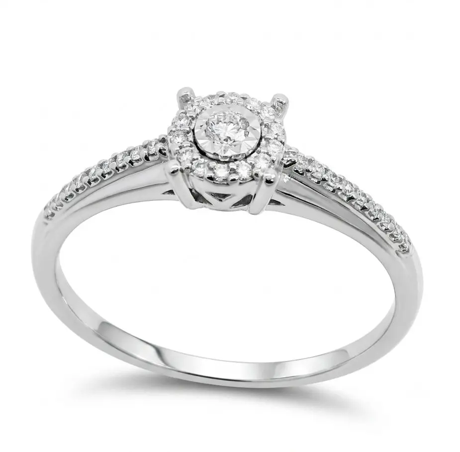 H-SI DIAMONDS RING.0.13 CT TW 