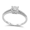 SORTIJA CUAJO BRILLANTES 1RD SI H 0.035 DI 32 RD SI H 0.095CT .0.13 CT TW.