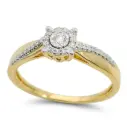 SORTIJA CUAJO BRILLANTES 1RD SI H 0.035 DI 32 RD SI H 0.095CT.0.13 CT TW.