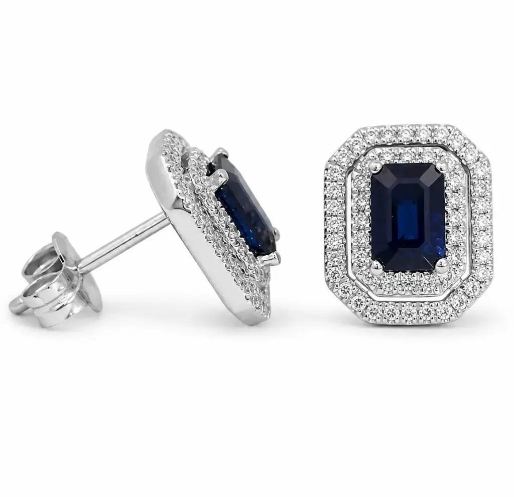PENDIENTES ZAFIRO 0.65CT TW Y BRILLANTES 0.34CT  CT TW