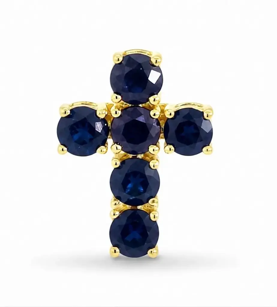 0.98 CT TW SAPPHIRE CROSS PENDANT