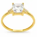 SORTIJA GARRA CUADRADA CON CIRCONITA DE 6x6MM