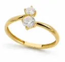 ROUND CZ'S 9 KARAT GOLD RING