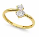 ROUND AND OVAL CZ 9 KARAT GOLD RING
