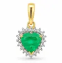 0.51CT HEART EMERALD AND 0.06CT TW DIAMONDS PENDANT