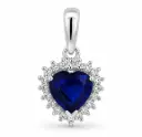 0.51CT HEART SAPPHIRE AND DIAMONDS PENDANT
