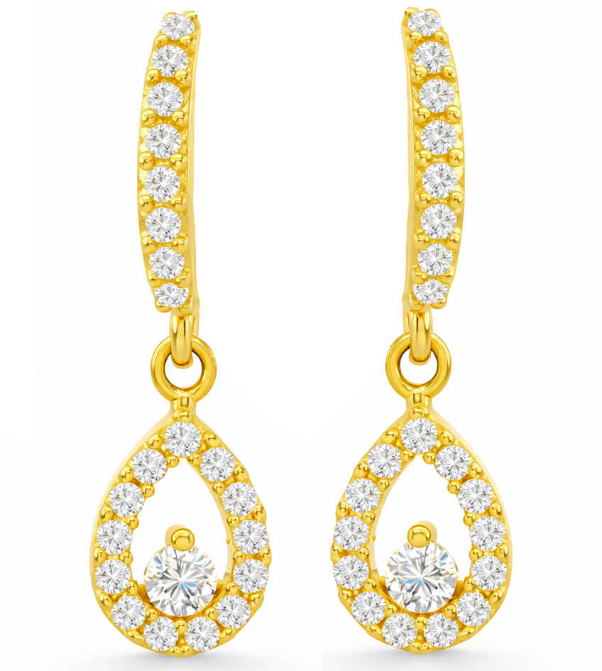 18MM DANGLING EARRINGS WITH CZ