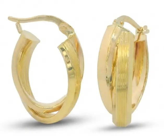 AROS DOBLE FORMA CIERRE ITALIANO. 22x15x7MM. 9KILATES