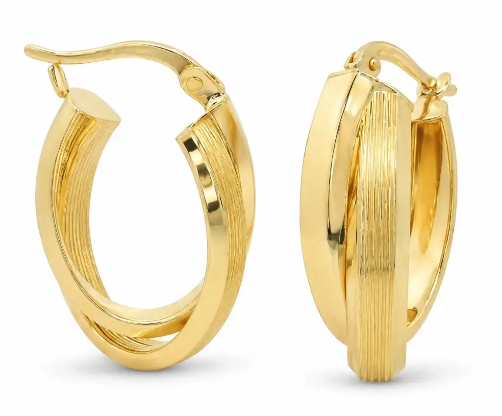 AROS DOBLE FORMA CIERRE ITALIANO. 22x15x7MM. 9KILATES