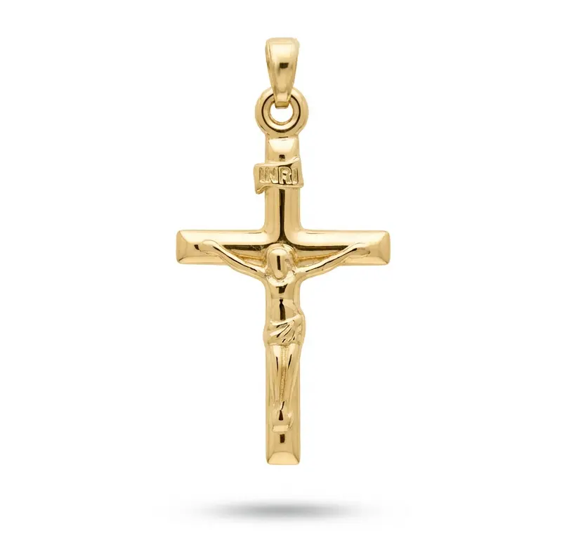CRUZ CON CRISTO 23x15MM. 9KILATES