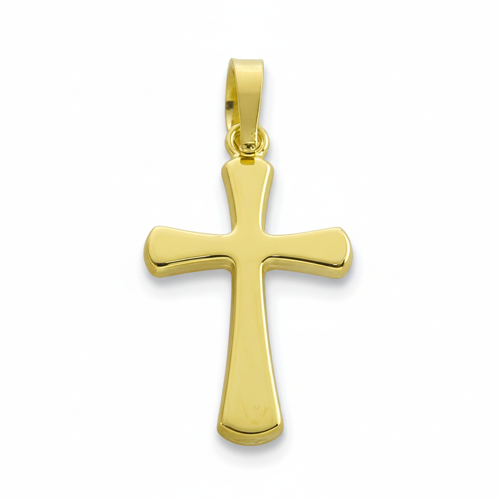 CRUZ LISA SIN CRISTO 25x16MM. 9 KILATES
