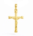 CRUZ LISA CON CRISTO 26x17MM.9 KILATES