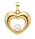 16x8MM FRESHWATER  PEARL HEART PENDANT.9 KARAT 