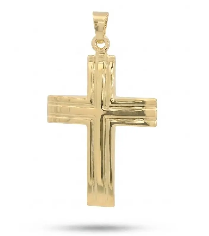 CRUZ RAYADA SIN CRISTO 28x18MM.9KILATES