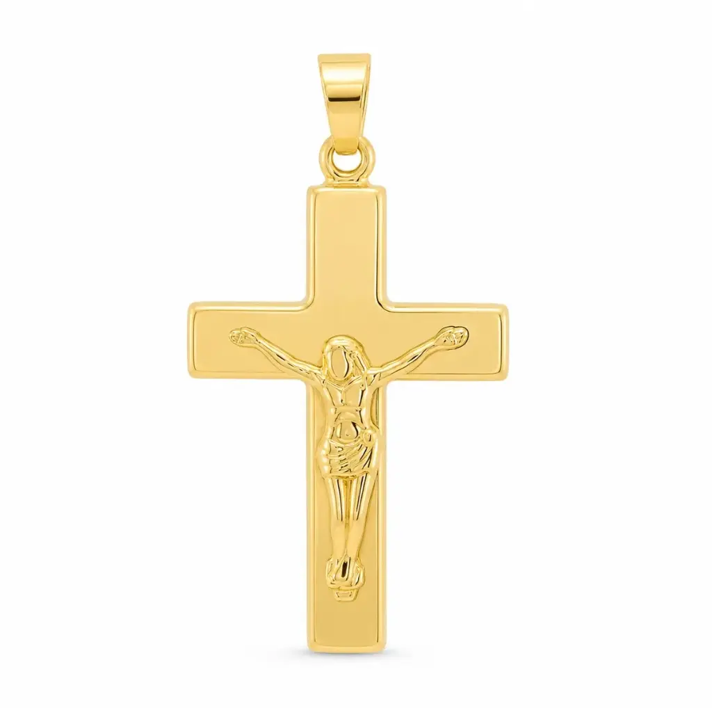CRUZ CON CRISTO 23x14MM. 9KILATES