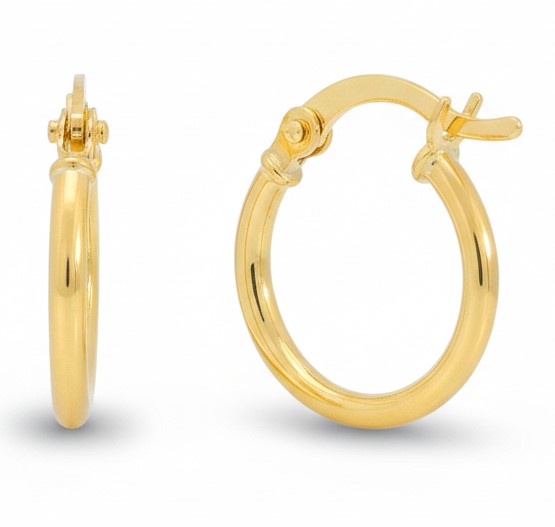 19x1'5MM TUBE HOOP EARRINGS.9 KARAT