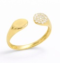 OPEN RING WITH CZ. 9 KARAT