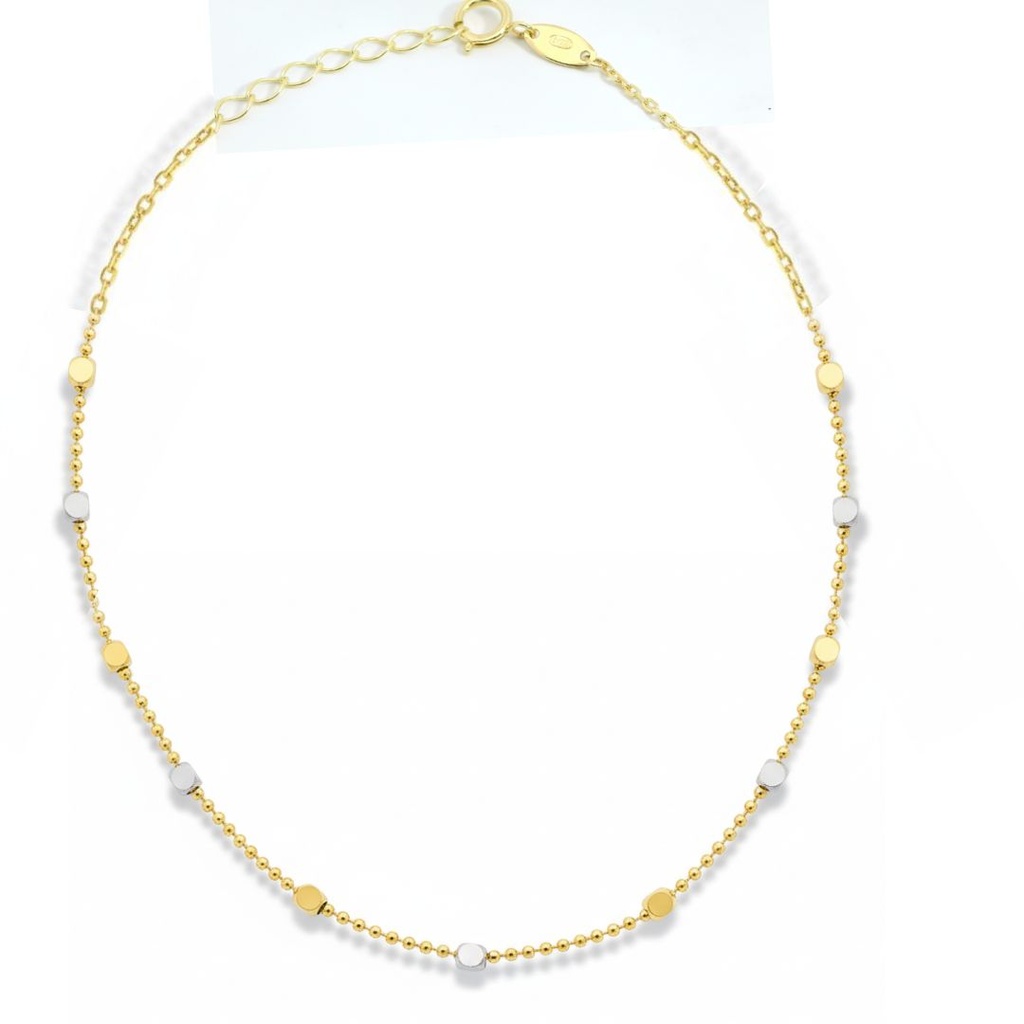 TWO TONE 9 KARAT GOLD NECKLACE