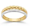 9 KARAT TWO TONE GOLD RING 
