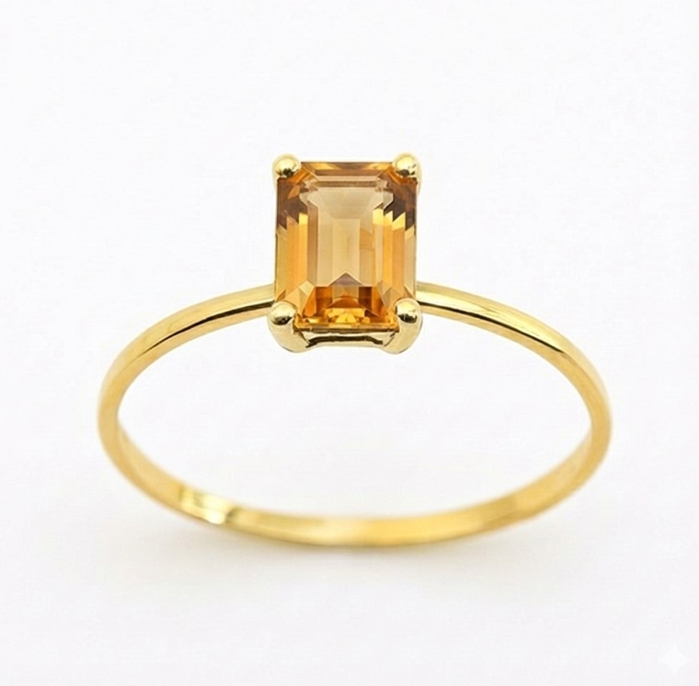 SORTIJA PIEDRA CITRINO  7x5MM