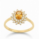 5x4MM CITRINE COLOR CZ RING. 9 KARAT