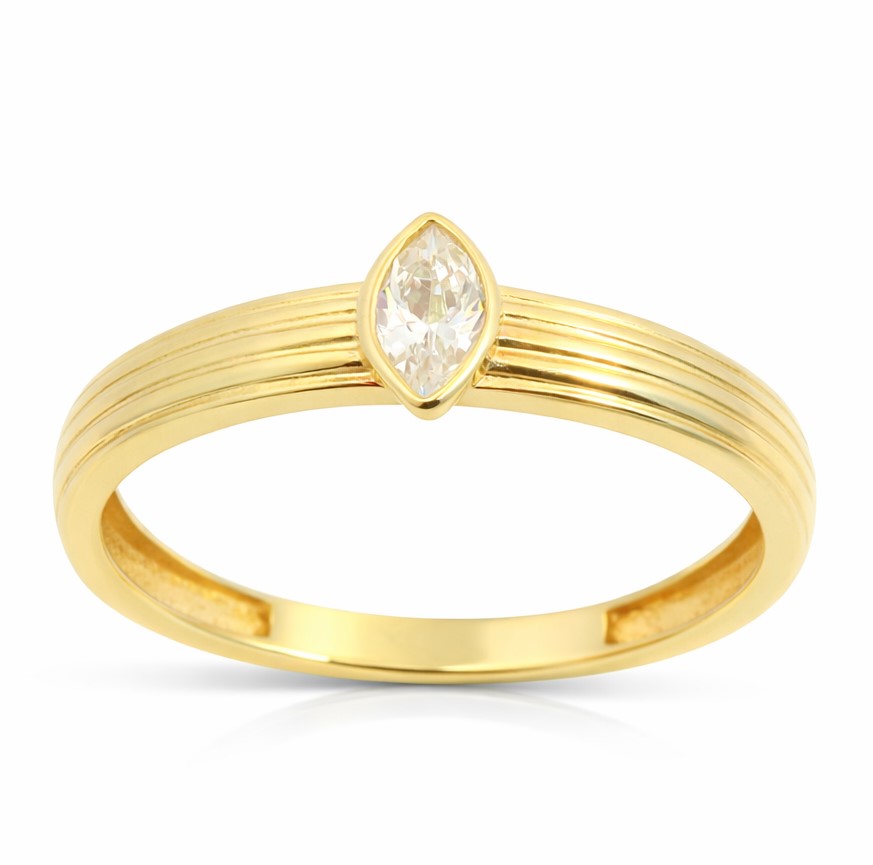 SORTIJA LANZADERA CIRCONITA 5x3MM . 9KILATES