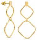 PENDIENTES LARGOS DOBLE 40x19MM LISO.PRESION  