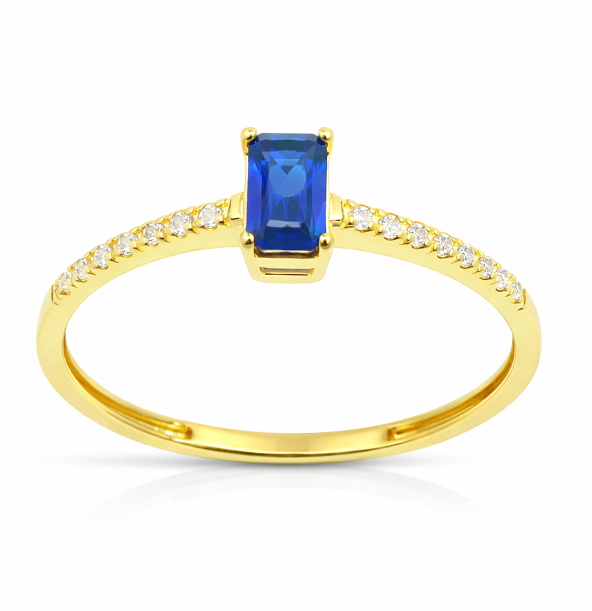 SORTIJA RECTANGULAR 5x3MM NANO ZAFIRO Y CIRCONITAS.9 KILATES