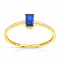 5x3MM NANO SAPPHIRE AND CZ 9 KARAT RING