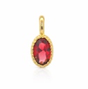 COLGANTE OVAL NANO GRANATE DE 6x4MM.9 KILATES