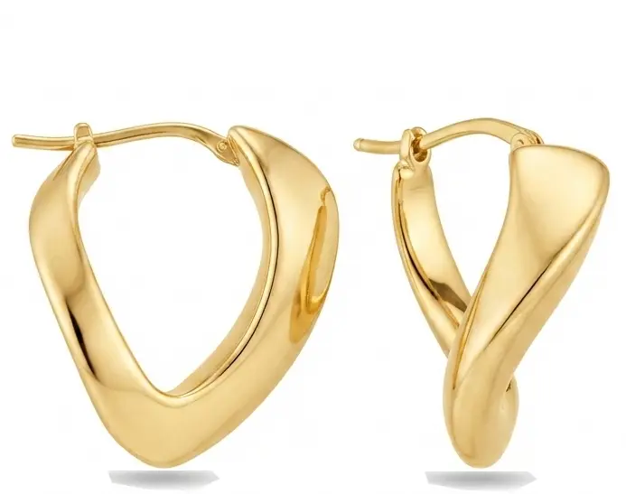 20x20x8MM TWISTED HOOP EARRINGS.HINGED BACK
