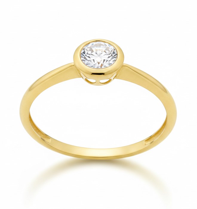 5'5MM ROUND CZ RING.9 KARAT