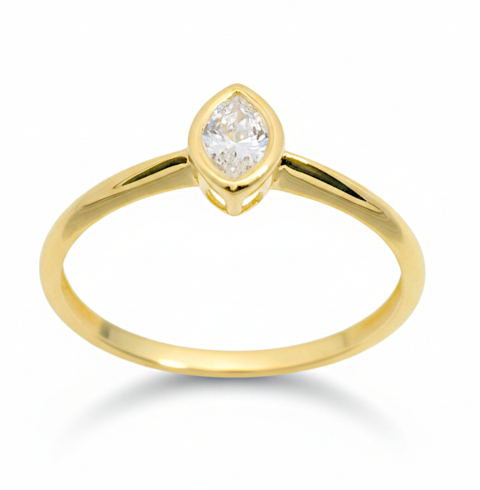 SORTIJA LANZADERA CIRCONITA 6MM.9 KILATES