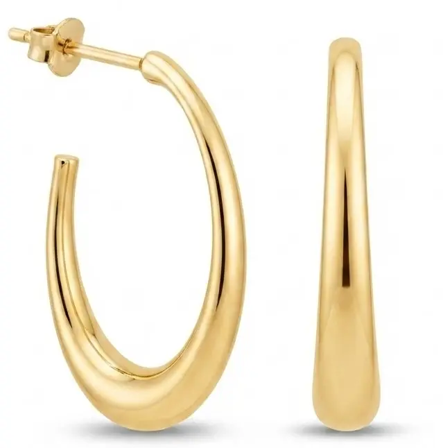 ARO ABIERTO  LISO OVALADO. 26x15x5MM.PRESION  9KILATES