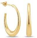 26x15x5MM OVAL HOOP  EARRINGS. 9 KARAT GOLD