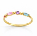 COLORED CZ 9 KARAT GOLD RING