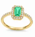 SORTIJA  ESMERALDA DE  (0.27CT) Y  BRILLANTES 0.32 CT TW 