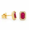 PENDIENTES RUBIES (0.80 CT TW)Y  BRILLANTES 0.14 CT TW 