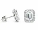 PENDIENTES  ZAFIRO BLANCO 7x5MM( 2.20 CT TW) Y BRILLANTES DI 48 RD SI (0.28 CT TW) 
