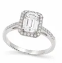 7x5MM (0.85 CT) AQUAMARINE RING WITH VSI-H DIAMONDS(0.18 CT TW)