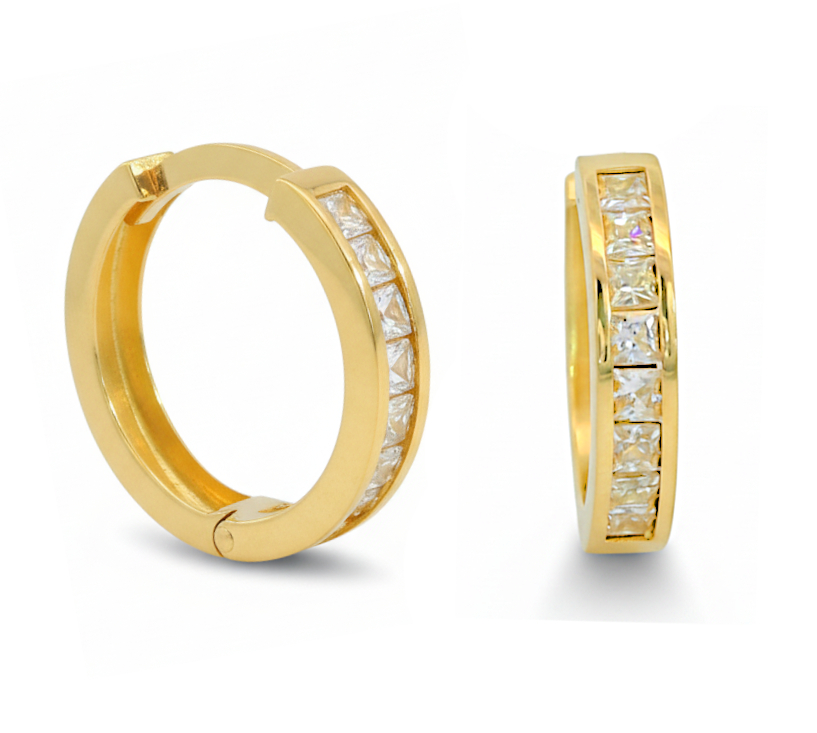 AROS CON CIRCONITAS 12x2'5MM. 9Kilates