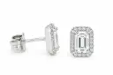 PENDIENTES BRILLANTES ZAFIRO BLANCO 0.80 CT TW Y BRILLANTES 0.14 CT TW 